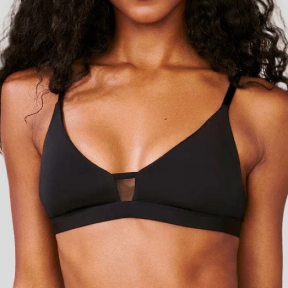 Pepper Bra Womens Medium Bralette Soft Cup Wire Free Intimates Goth Black - Picture 5 of 9